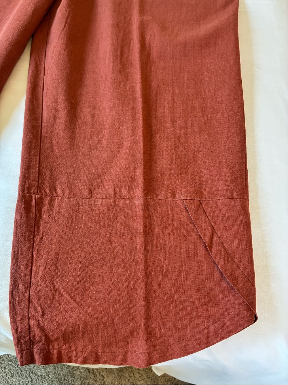 Women's Terracotta Casual Overalls Jumpsuit Cropped Wide-Leg - Picture 5 of 5